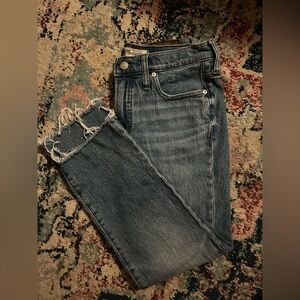 Madewell Blue Distressed Ankle Jeans 27P